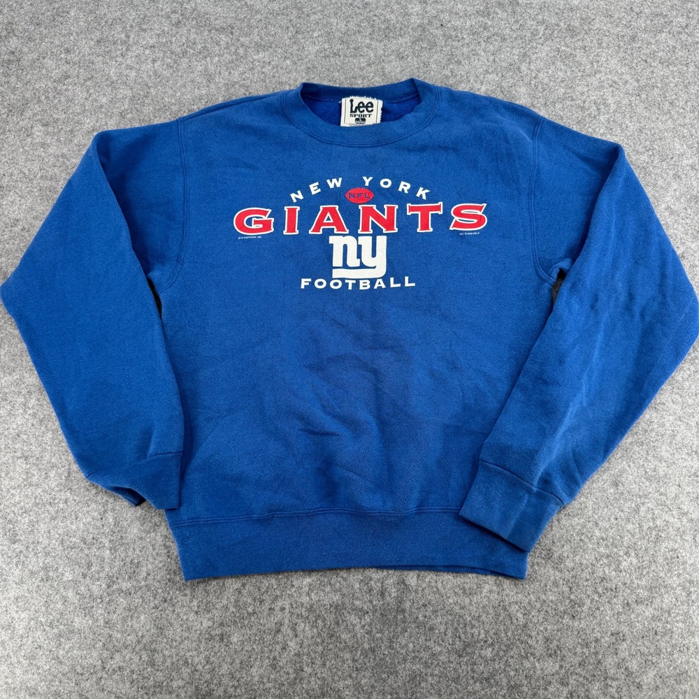 Vintage Lee Sport NFL New York Giants Sweatshirt Blue Crewneck Mens L 14/16